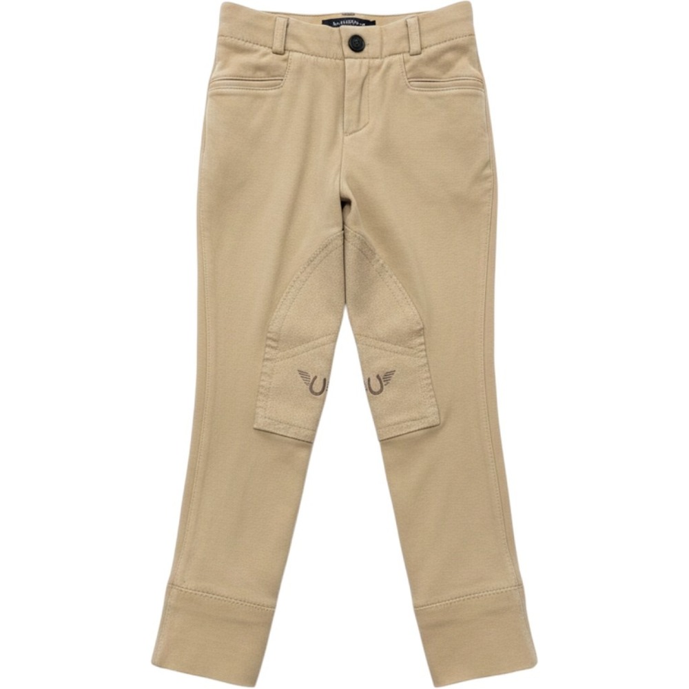 TuffRider Kids Cotton Pull On Jods Tan Equestrian Riding Pants Size 4 10009-01